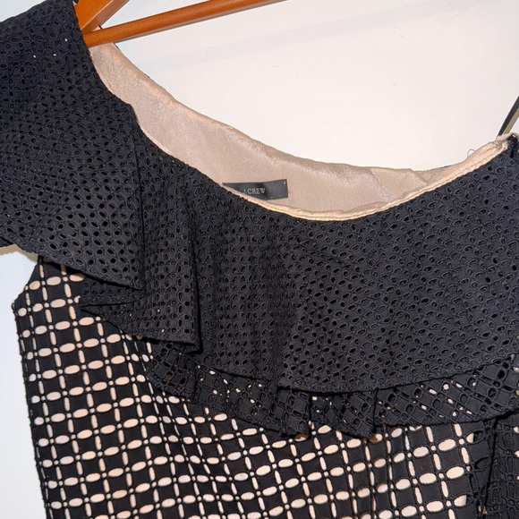 J.Crew NWT Black One Shoulder Ruffle Eyelet Lace Top Size 0 - Picture 7 of 14